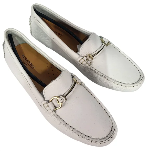 Rockport Bayview Loafer Leather Slip-on White 6.5 - Picture 3 of 5